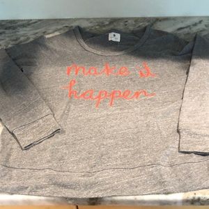 Sundry Steele grey with orange embroidery-‘Make it happen’